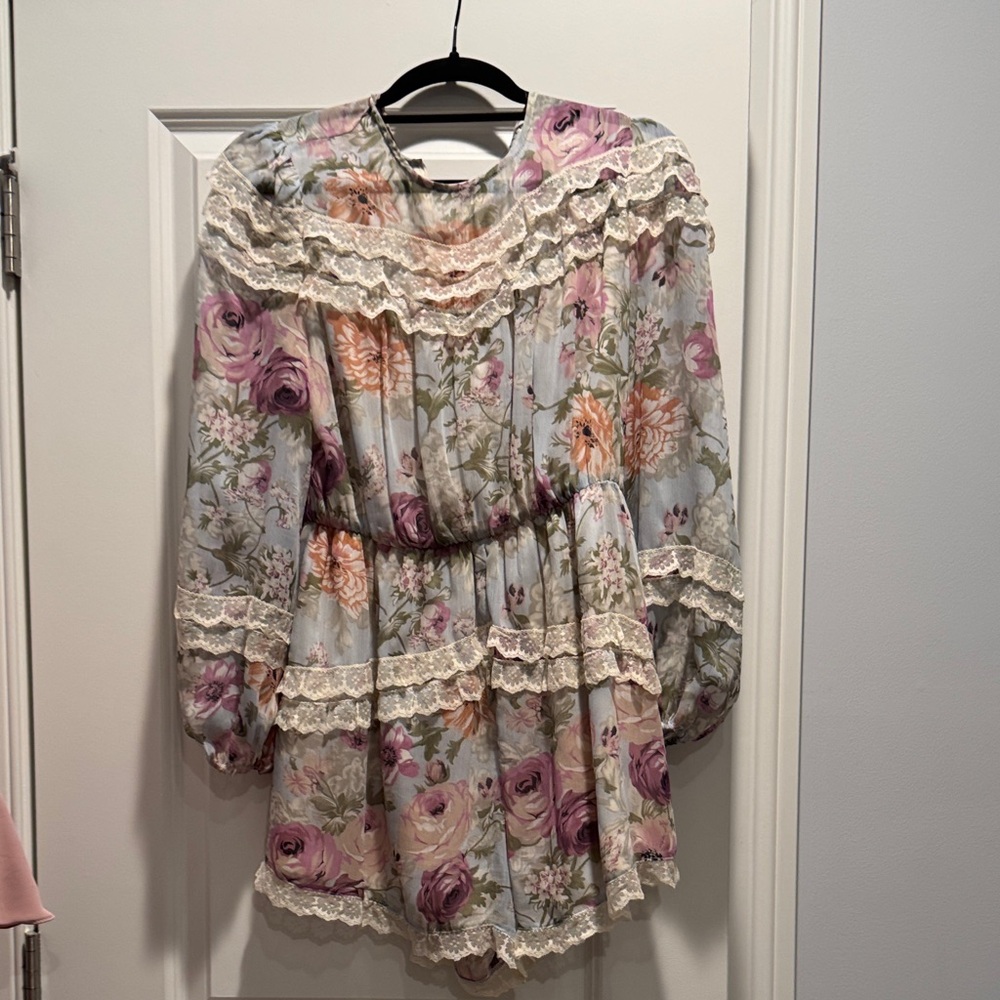 Elliatt Floral Lace Jumpsuit in Pastel Hues